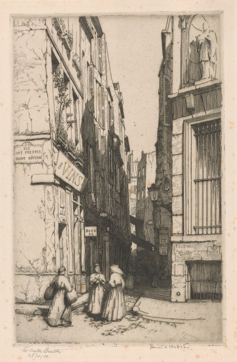 Rue de la Parcheminerie, Paris av Herman Armour Webster