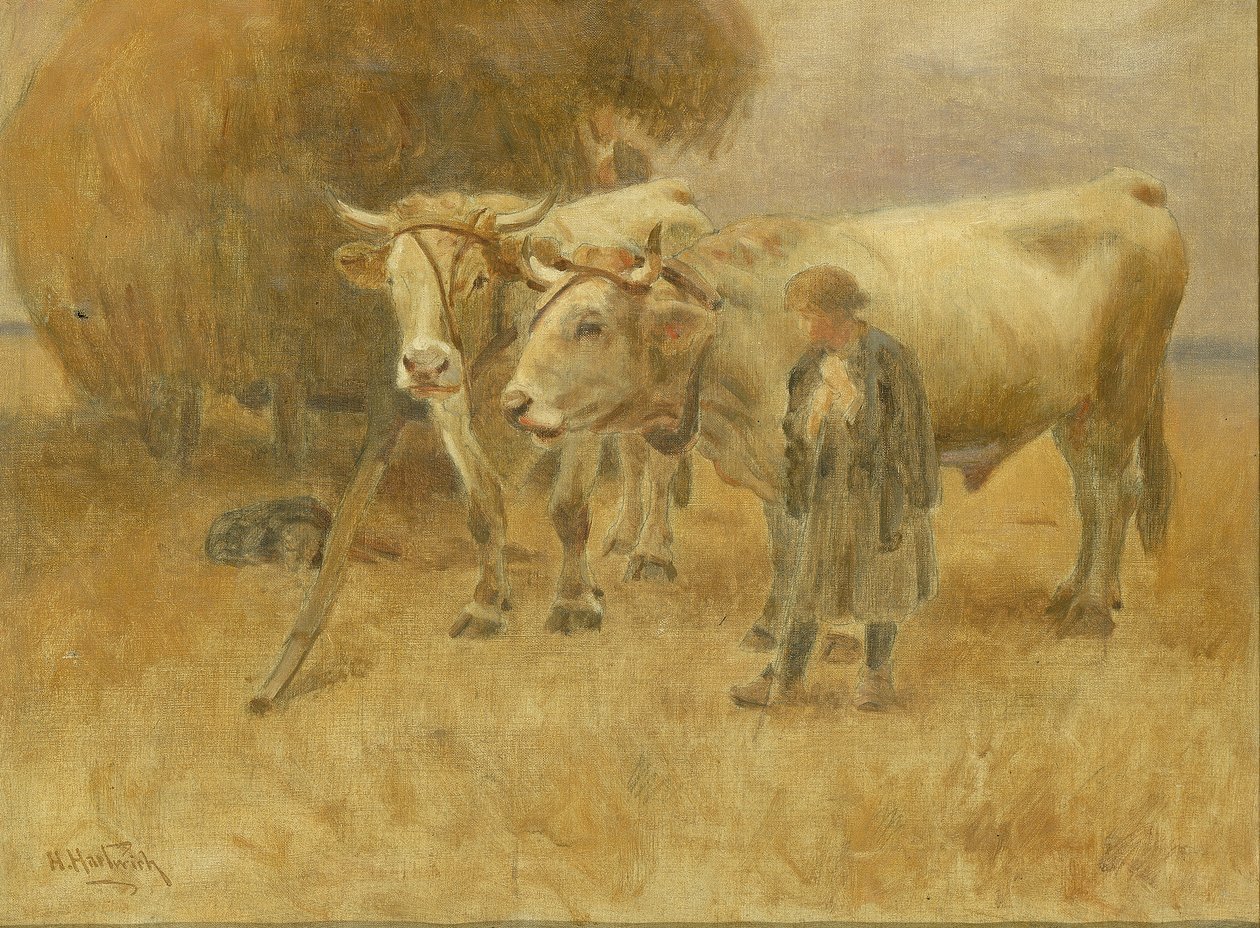 Skisse for The Harvesters, 1907. av Herman Hartwich