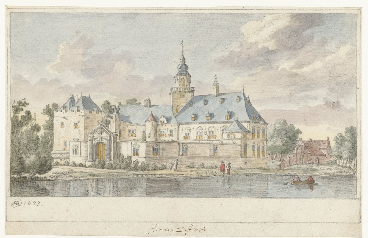 Utsikt over Nijenrode slott av Herman Saftleven
