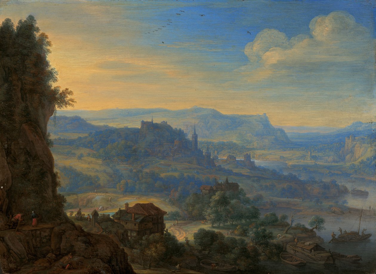 Imaginært elvelandskap, 1670. av Herman Saftleven the Younger