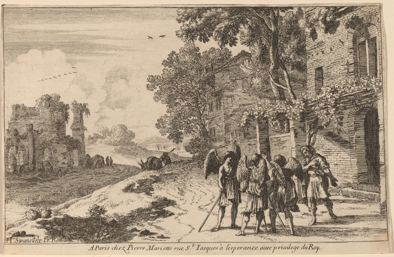 Abraham og de tre englene av Herman van Swanevelt