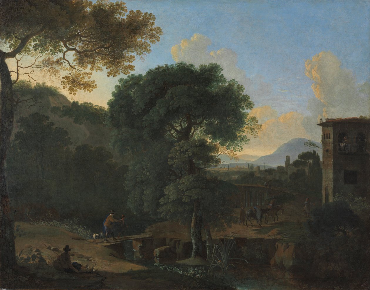 Landskap med reisende, 1630-tallet. av Herman van Swanevelt