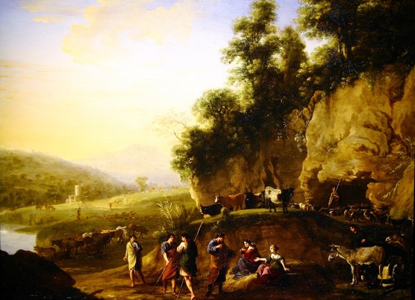 Shepherds (olje) av Herman van Swanevelt