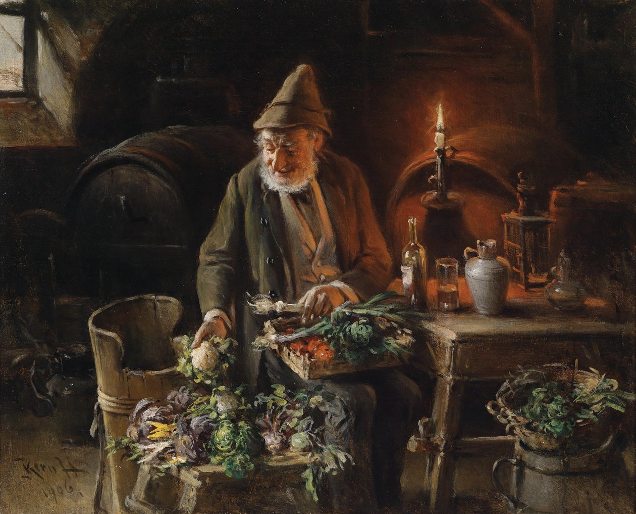 Grønnsakshandleren i vinkjelleren av Hermann Kern