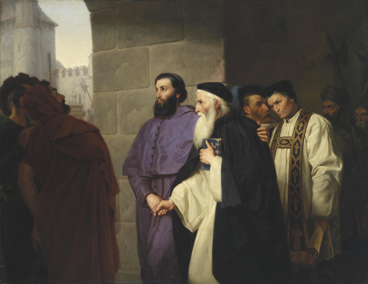 Hugh Latimer og Nicholas Ridley på vei til bålet av Hermann Schweder