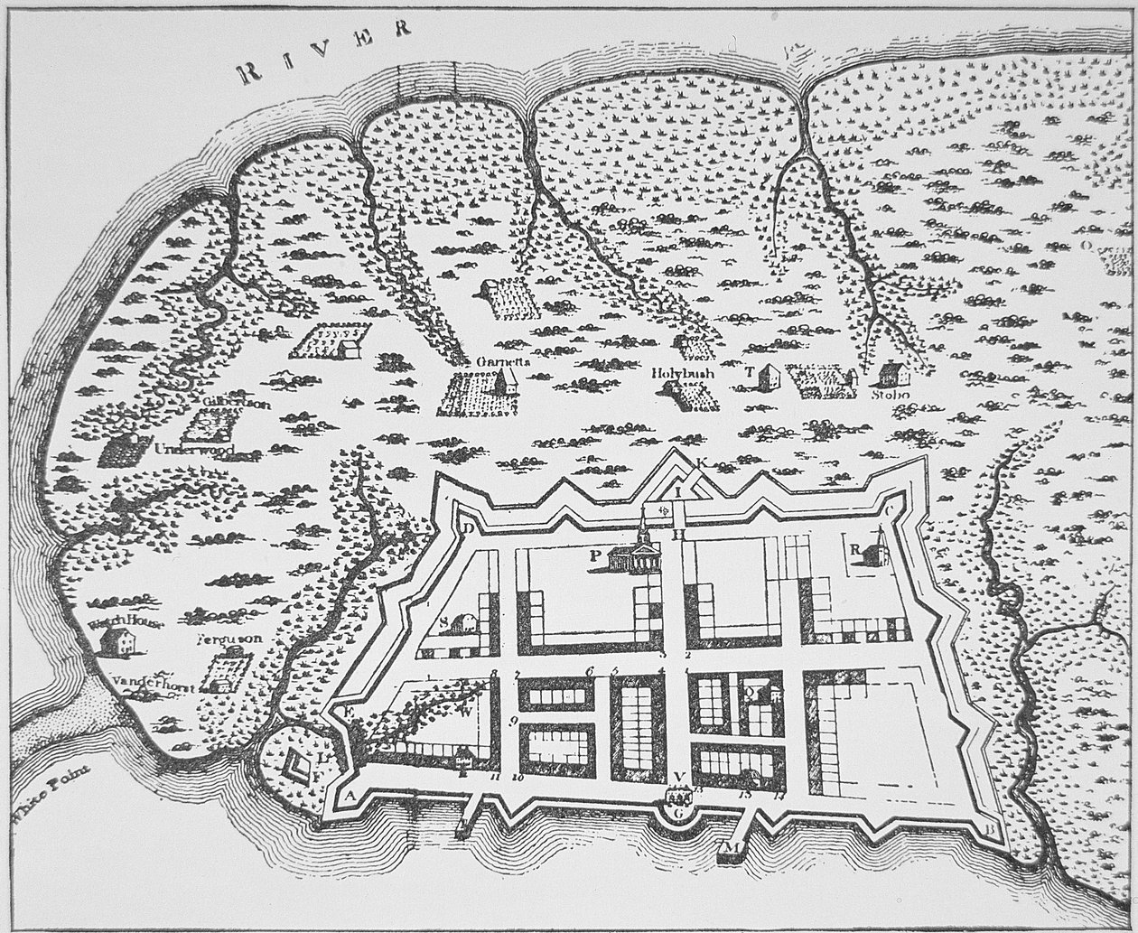 Colonial Carolina (litografi) av Hermann (after) Moll