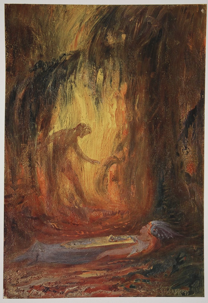 Awakening of Brunnhilde, 1906 av Hermann Hendrich