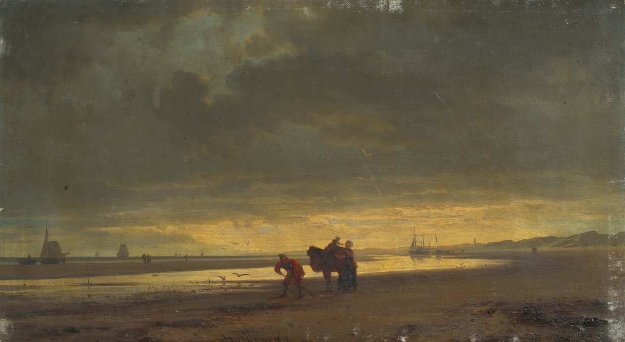 Nederlandsk havkyst ved lavvann av Hermann Mevius