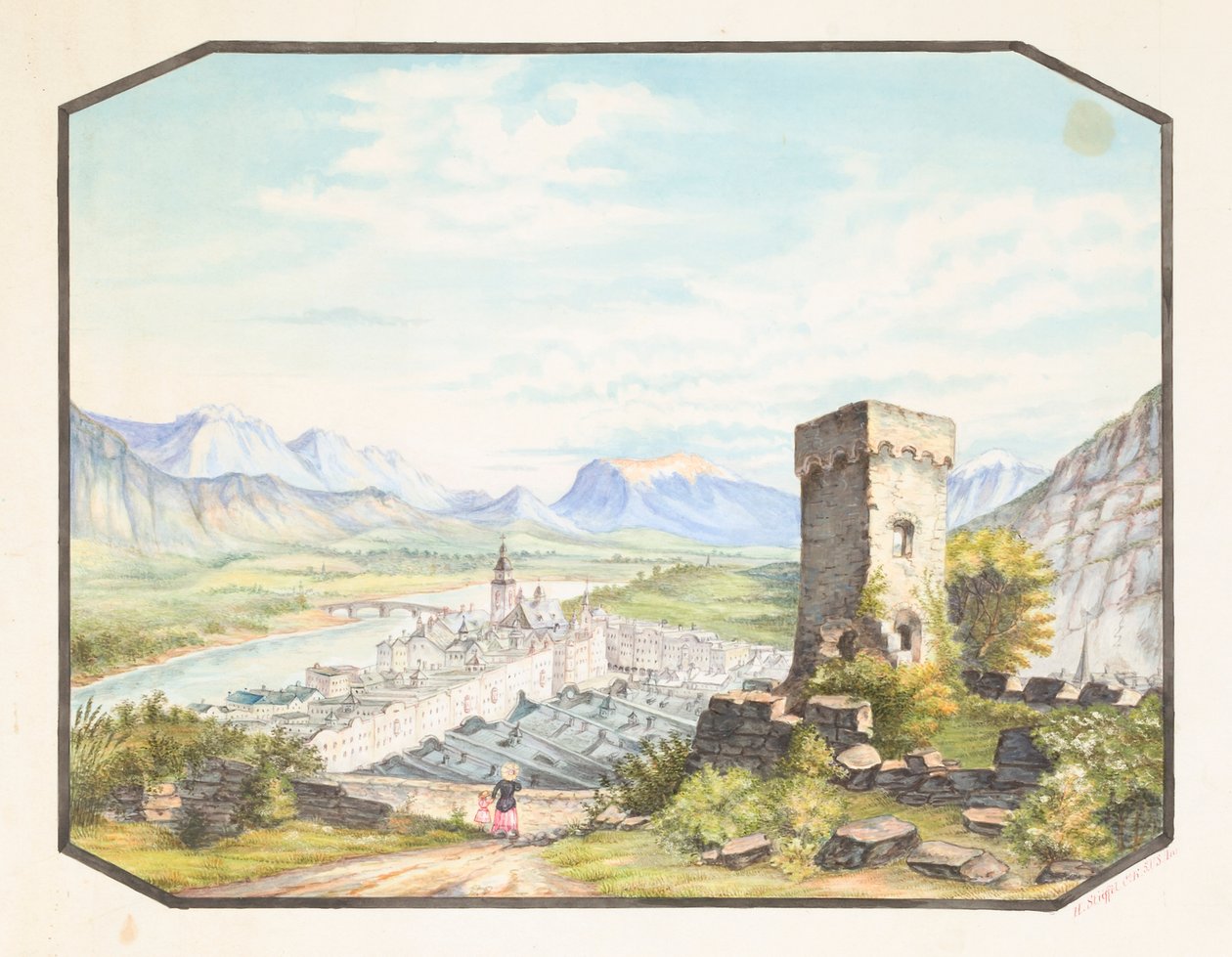 Rattenberg, Tyrol, ca. 1858-1882. av Hermann Stieffel