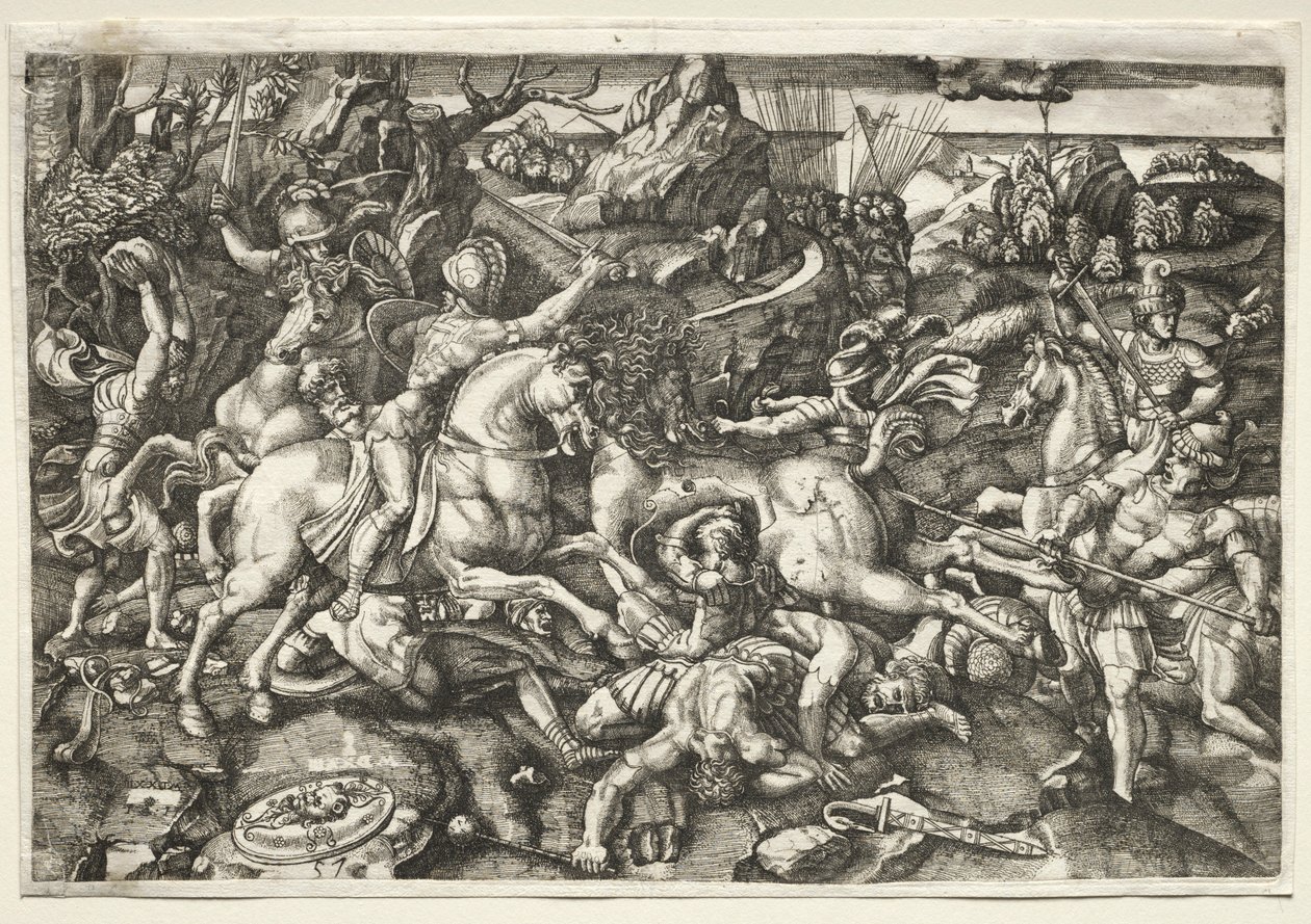 Kamp mellom ryttere, 1523. av Hieronymous Hopfer
