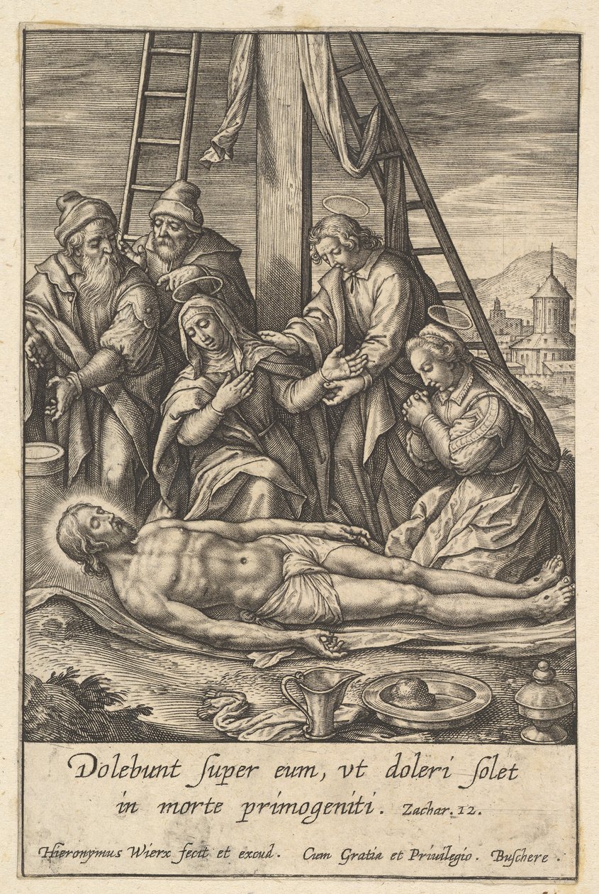 Klagesangen, før 1619. av Hieronymous Wierix