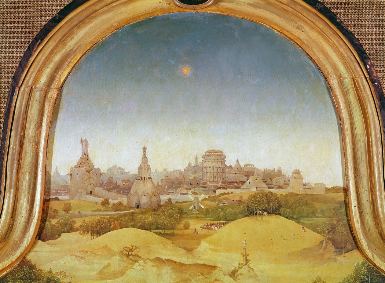 Detalj av sentralpanelet til Adoration of the Magi, 1510 av Hieronymus Bosch