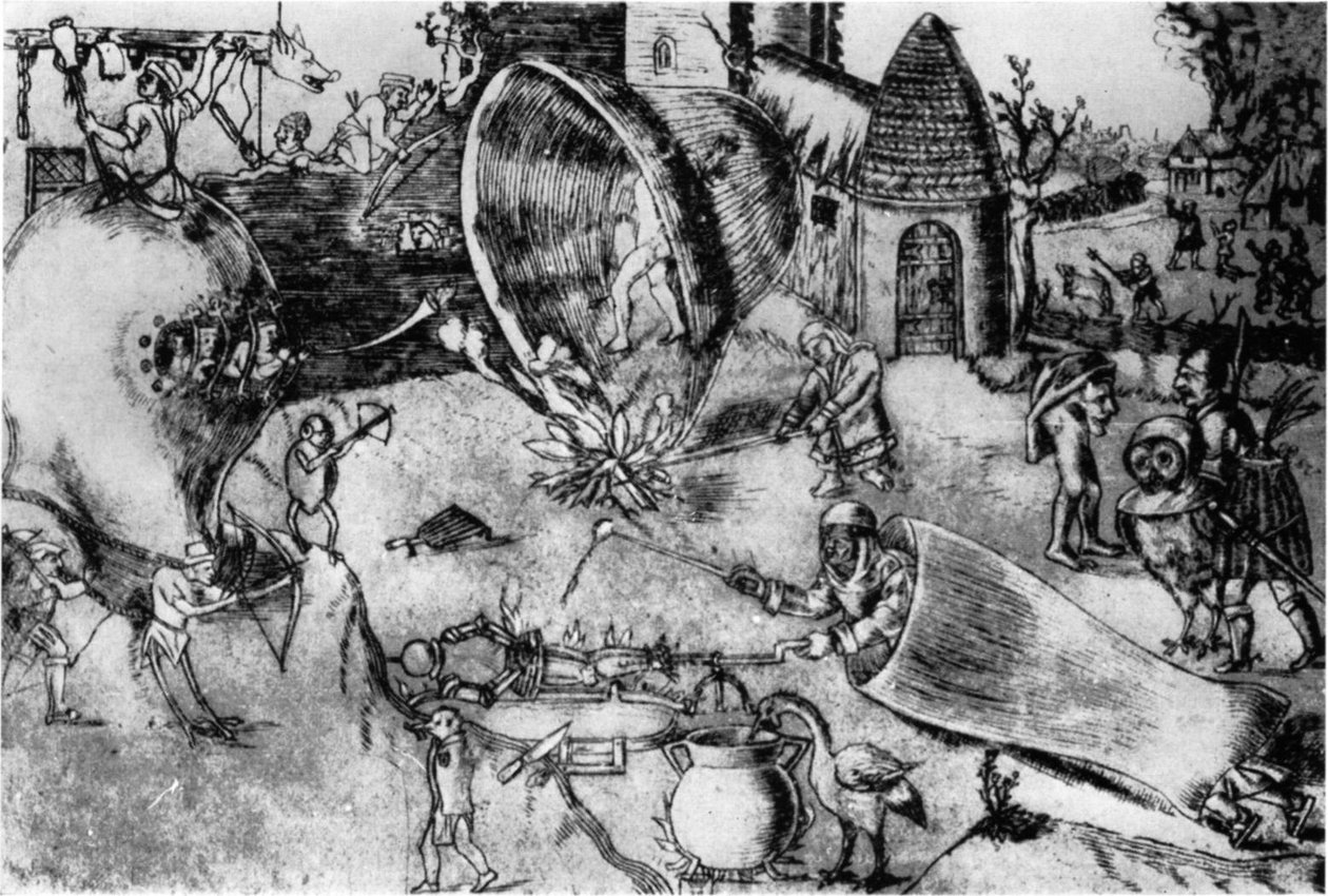 Grotesk kampscene av Hieronymus Bosch