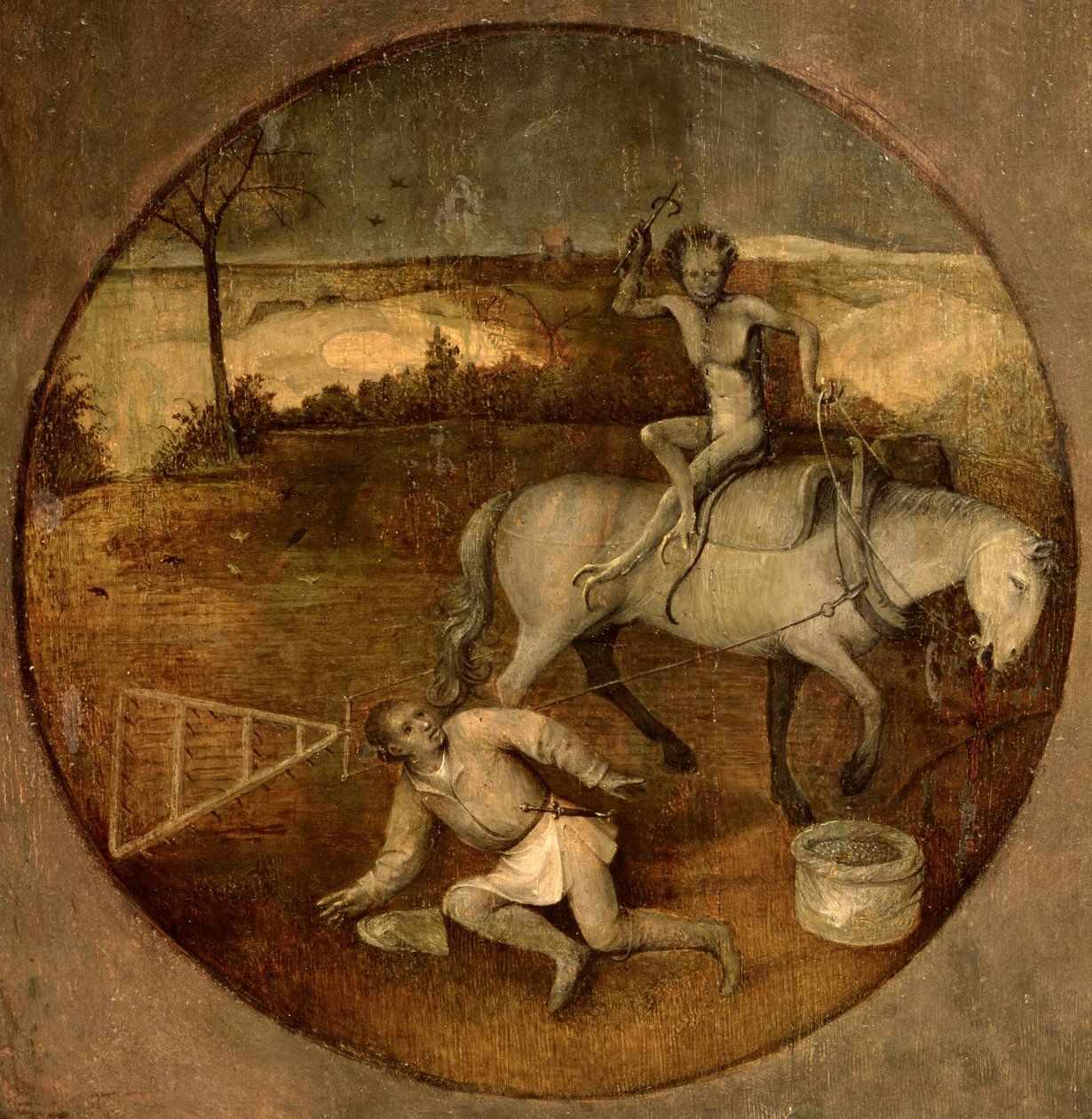 Ploughman løsnet av en demon av Hieronymus Bosch