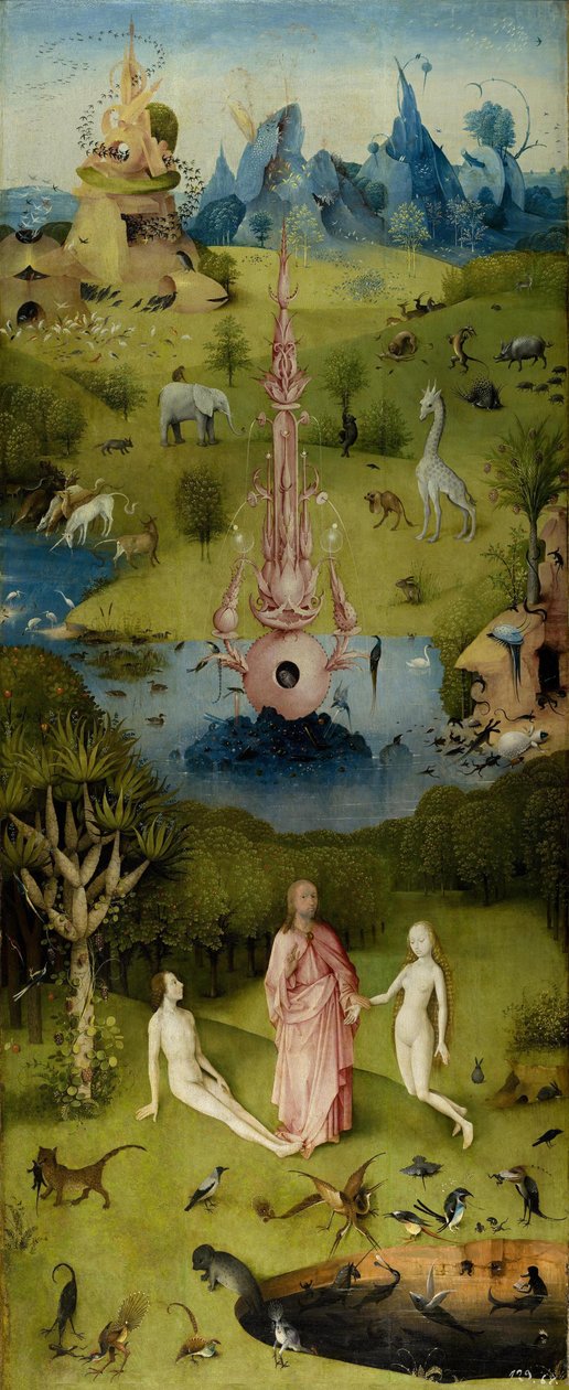 Garden of Earthly Delights, indre venstre fløy (Paradise) av Hieronymus Bosch