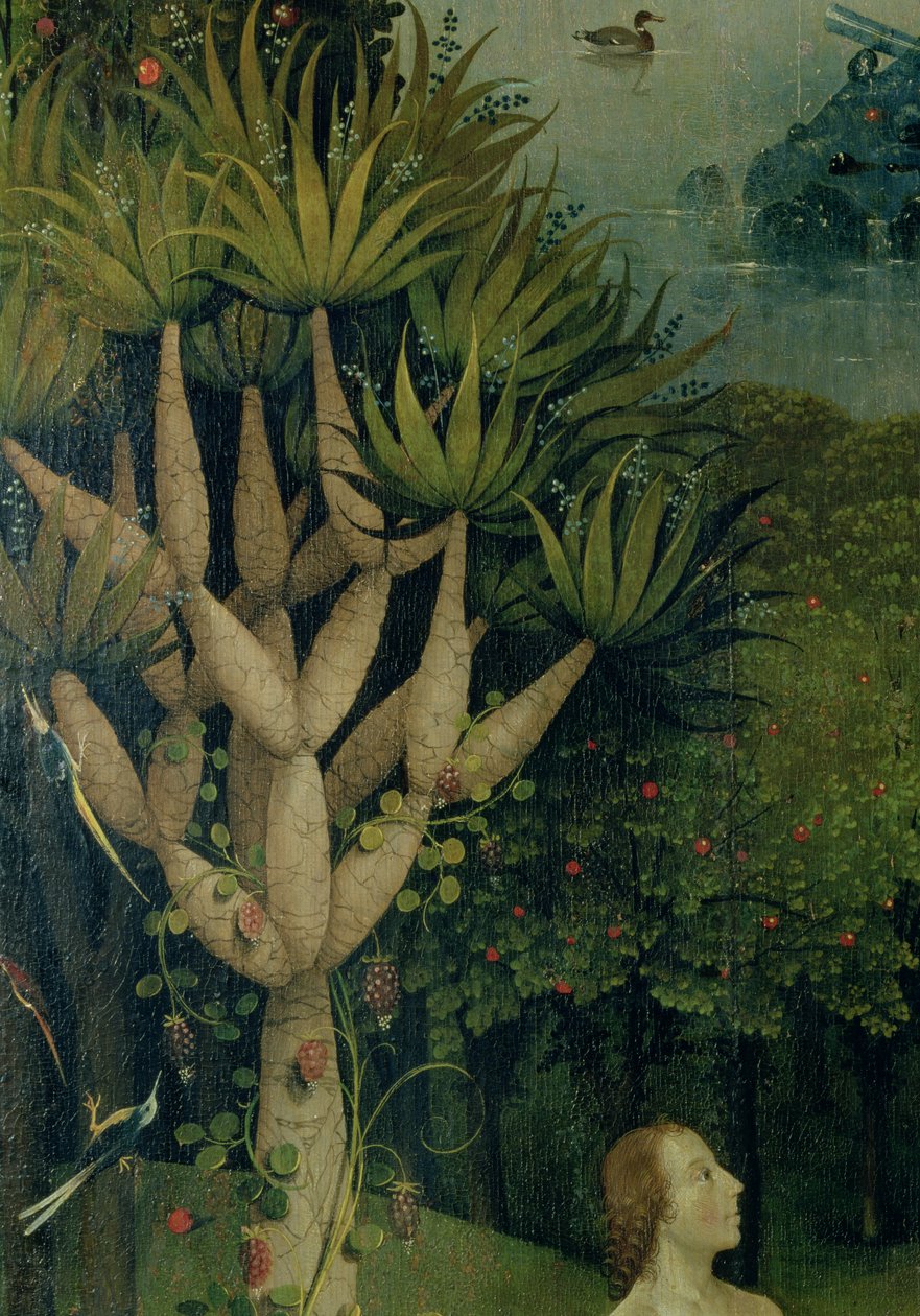 The Tree of the Knowledge of Good and Evil, detalj fra høyre panel av The Garden of Earthly Delights, ca. 1500 av Hieronymus Bosch