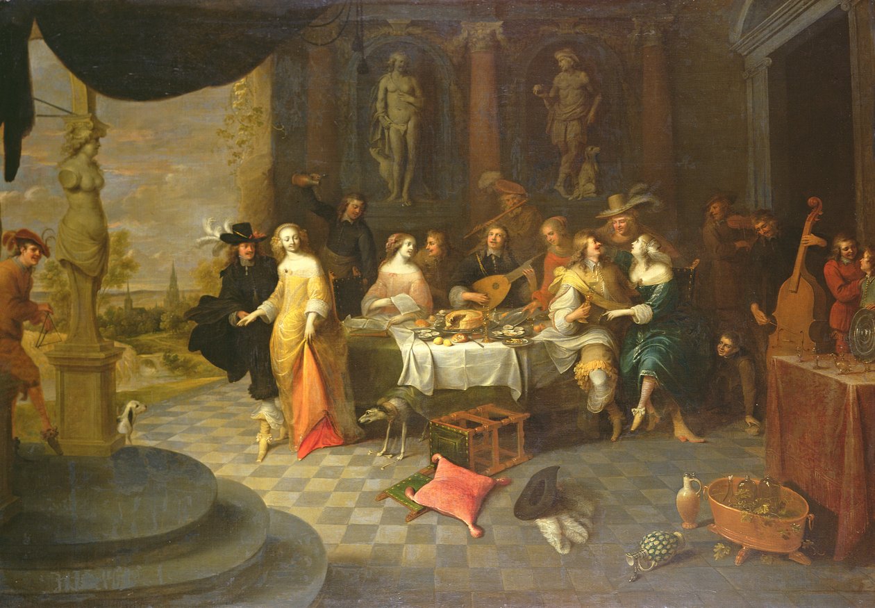 Figurer i et interiør av Hieronymus Janssens