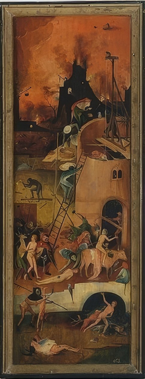 Høyvognen (triptyk). Venstre panel. Rundt 1515 av Hieronymus Bosch