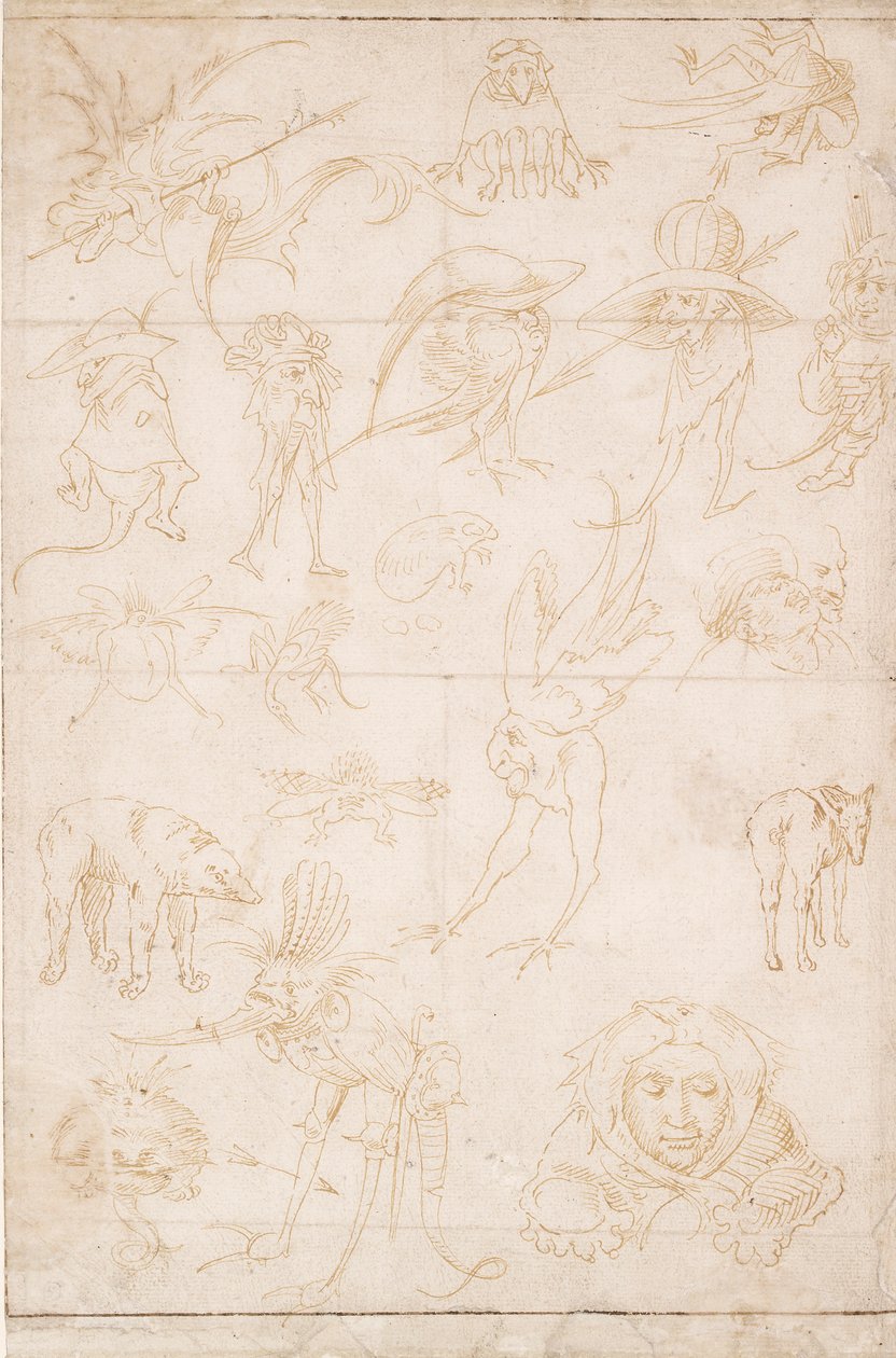 Groteske studier, c1500-1520 av Hieronymus Bosch