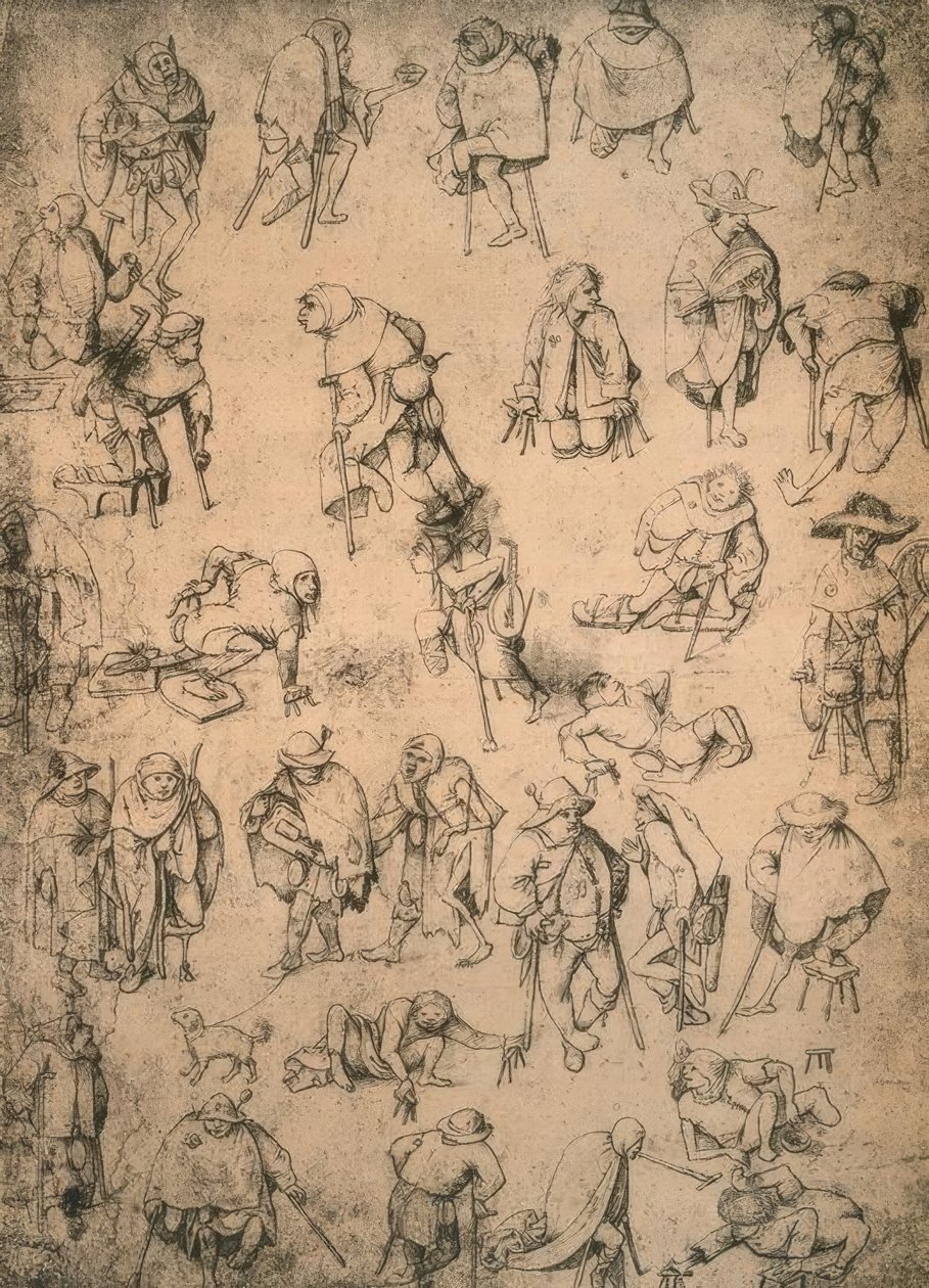Krøblinge, tiggere og tiggermusikere av Hieronymus Bosch
