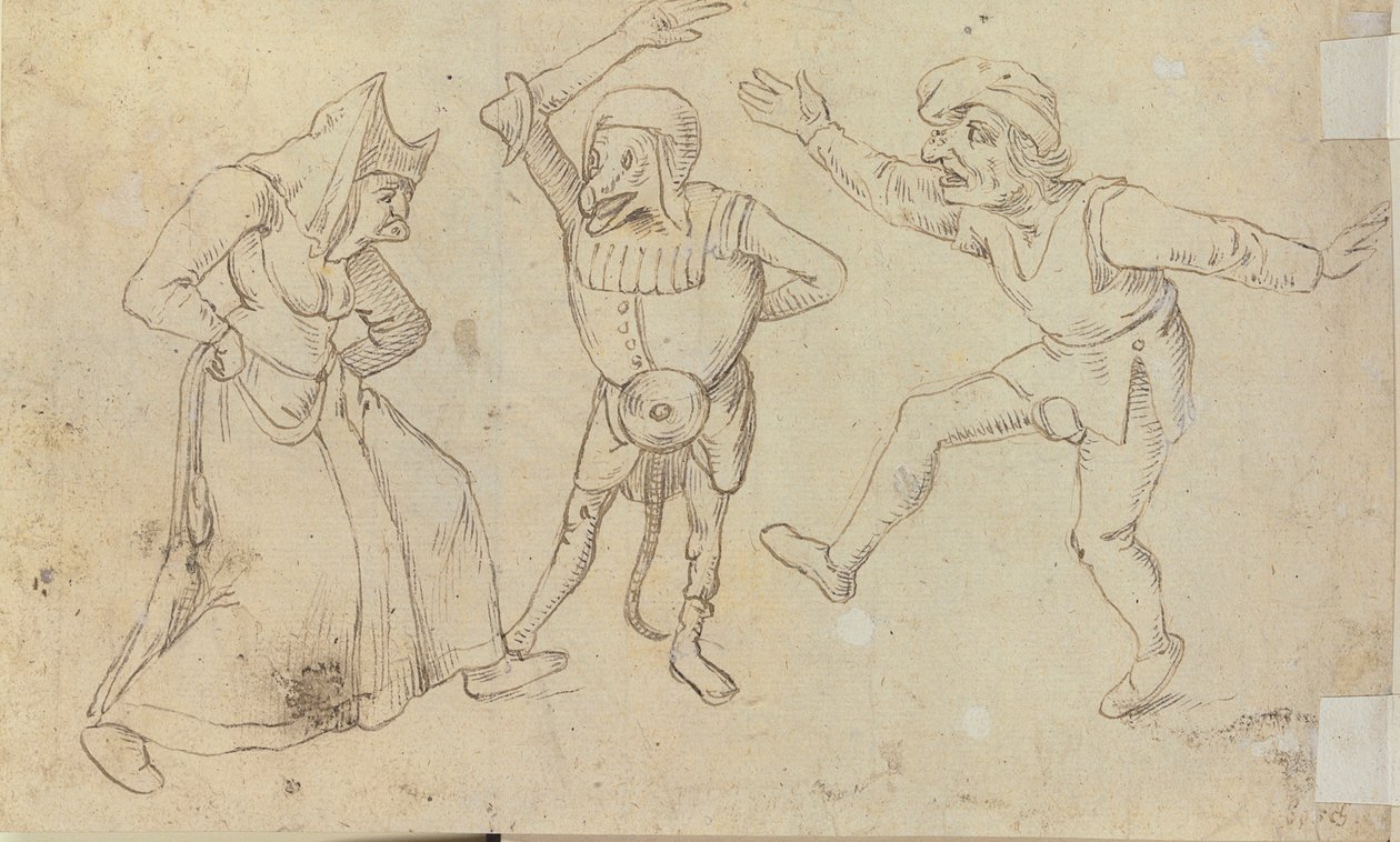 Tre dansende figurer av Hieronymus Bosch