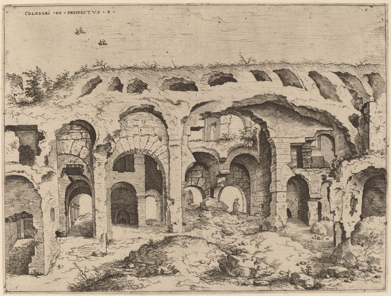 Fjerde utsikt over Colosseum av Hieronymus Cock