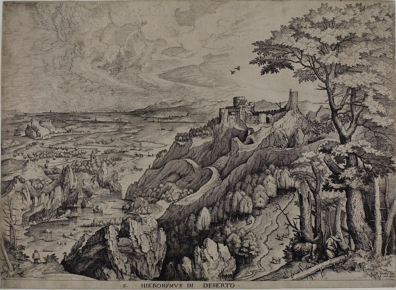 Saint Hieronymus i ørkenen av Hieronymus Cock