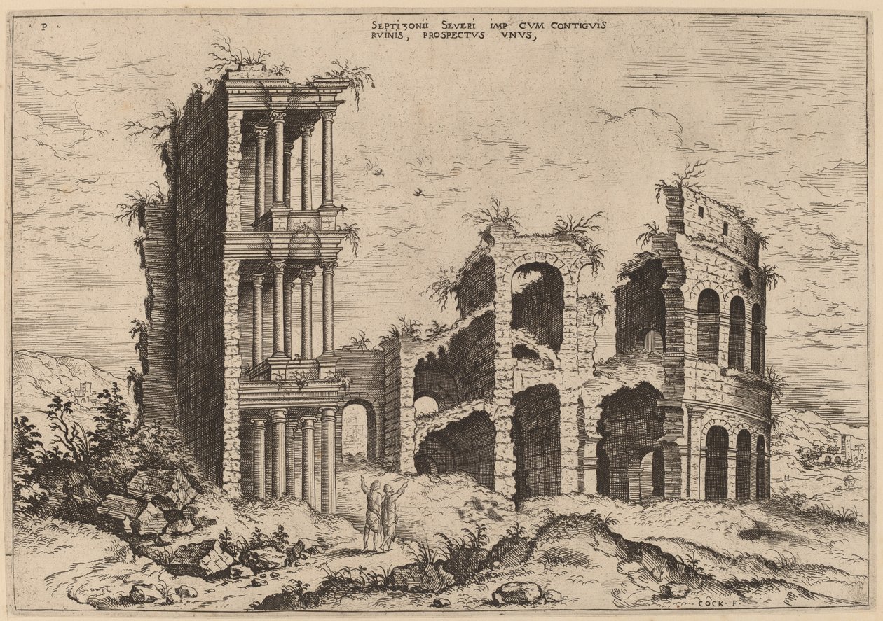 Septizonium og Colosseum av Hieronymus Cock
