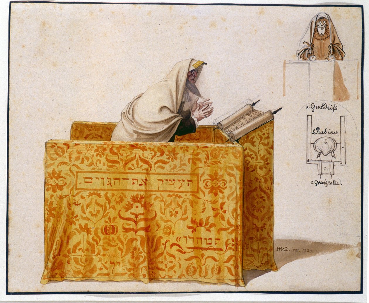 En rabbiner i en synagoge, 1830 av Hieronymus Hess