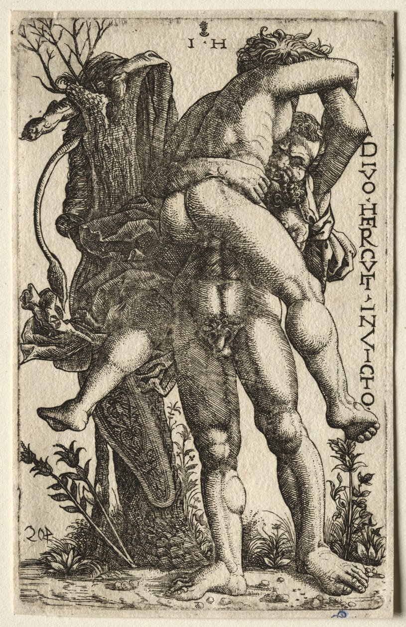 Hercules og Antaeus av Hieronymus Hopfer