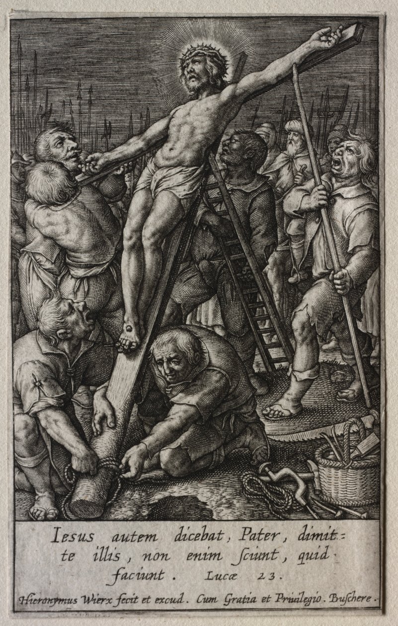 The Passion: The Raising of the Cross av Hieronymus Wierix