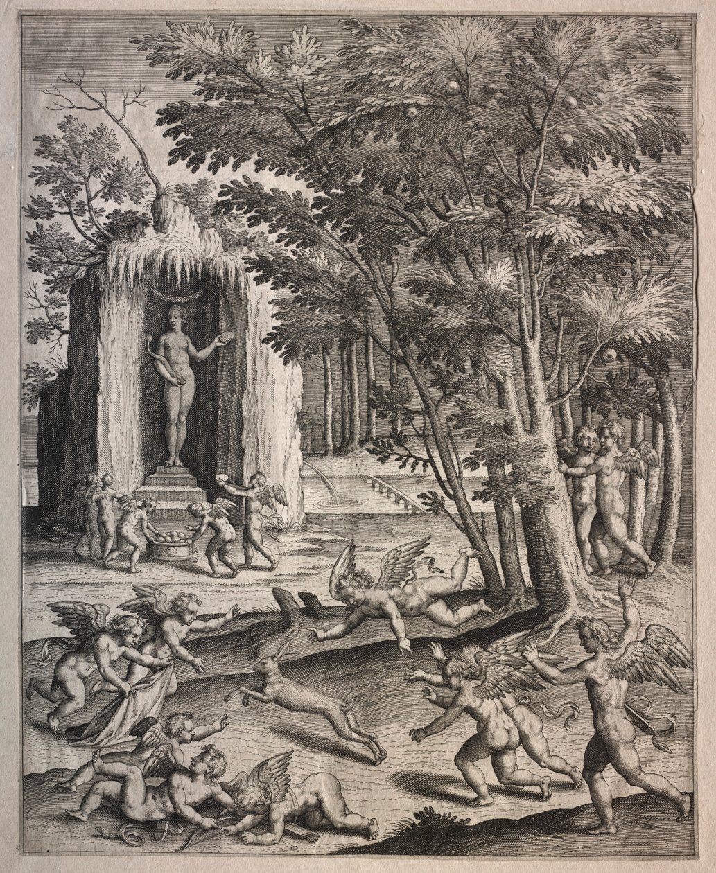 Cupids på lek. av Hieronymus or Jerome Wierix