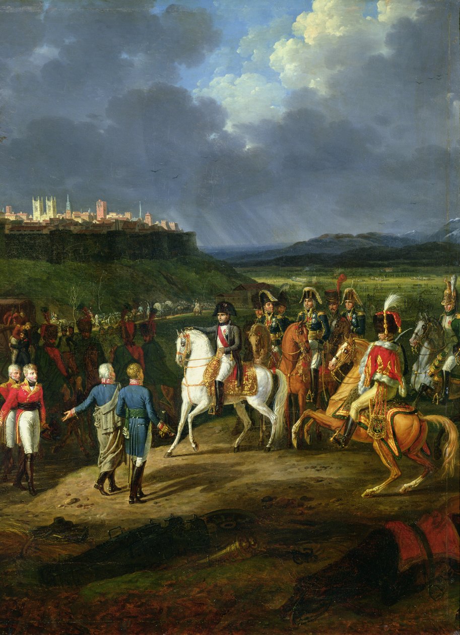 De engelske fangene ved Astorga blir presentert for Napoleon Bonaparte (1769-1821) i 1809, 1810 (detalj av 176236) av Hippolyte Lecomte