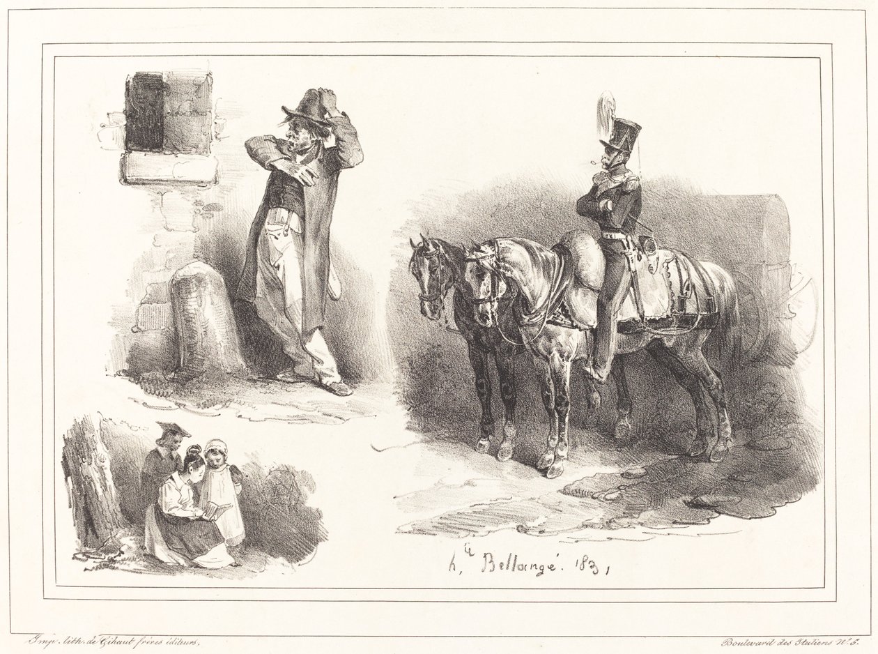 Tre vignetter av Hippolyte Bellange