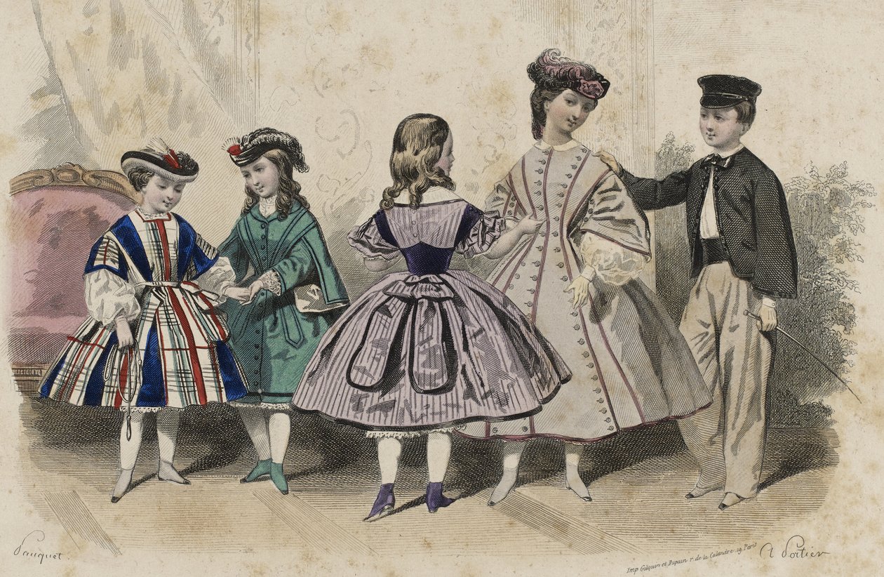 Uten tittel, april 1861 (håndfarget gravering) av Hippolyte Louis Pauquet