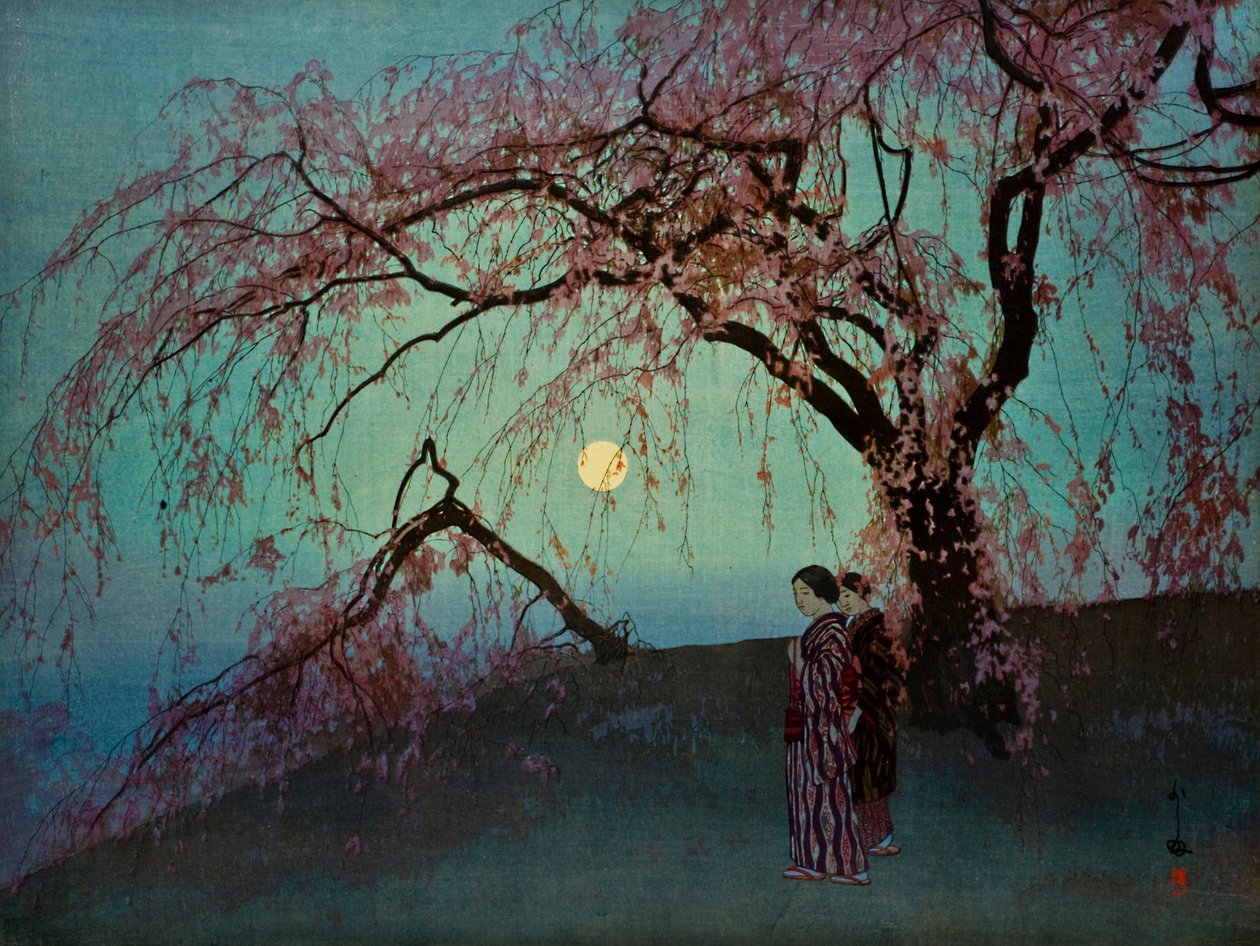 Kumoi-Zakura (Kumoi kirsebærtrær) av Hiroshi Yoshida
