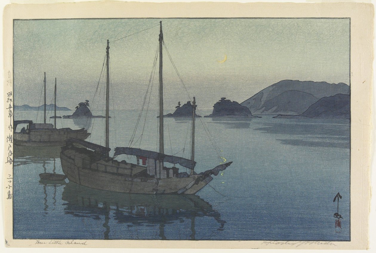 Tre små øyer av Hiroshi Yoshida
