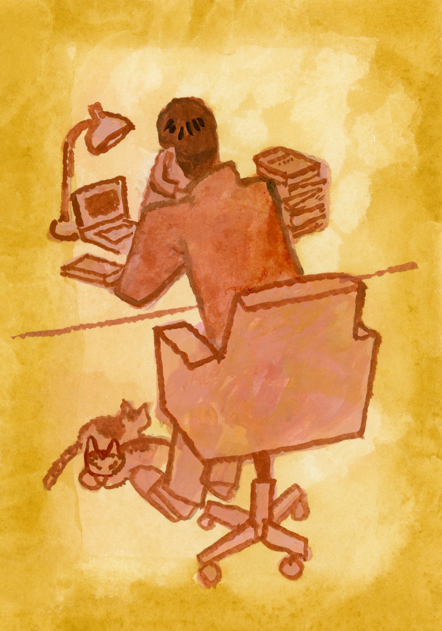En romanforfatter som skriver manuskripter, 2016, av Hiroyuki Izutsu