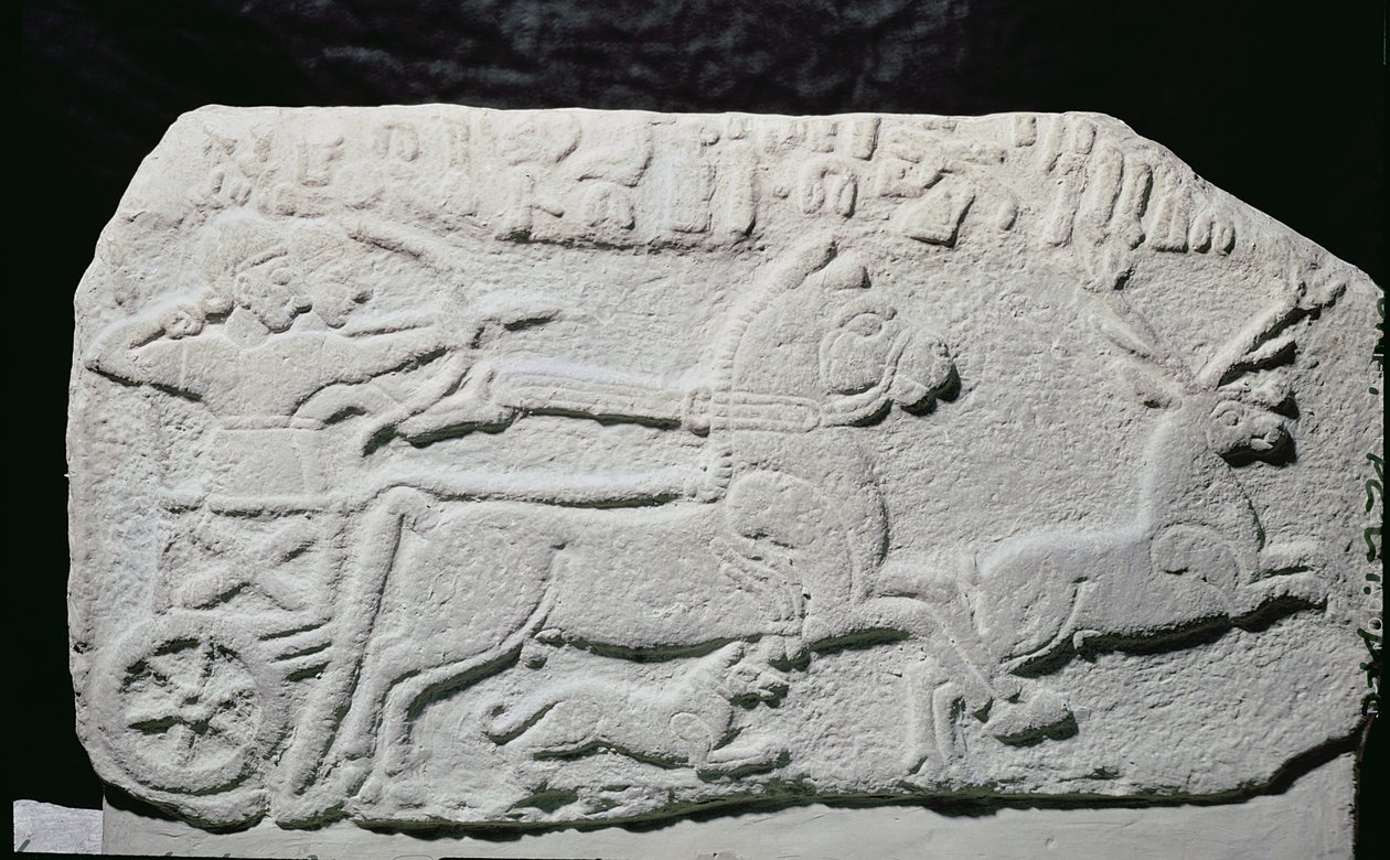 Relieff som viser en hjortejakt av Hittite