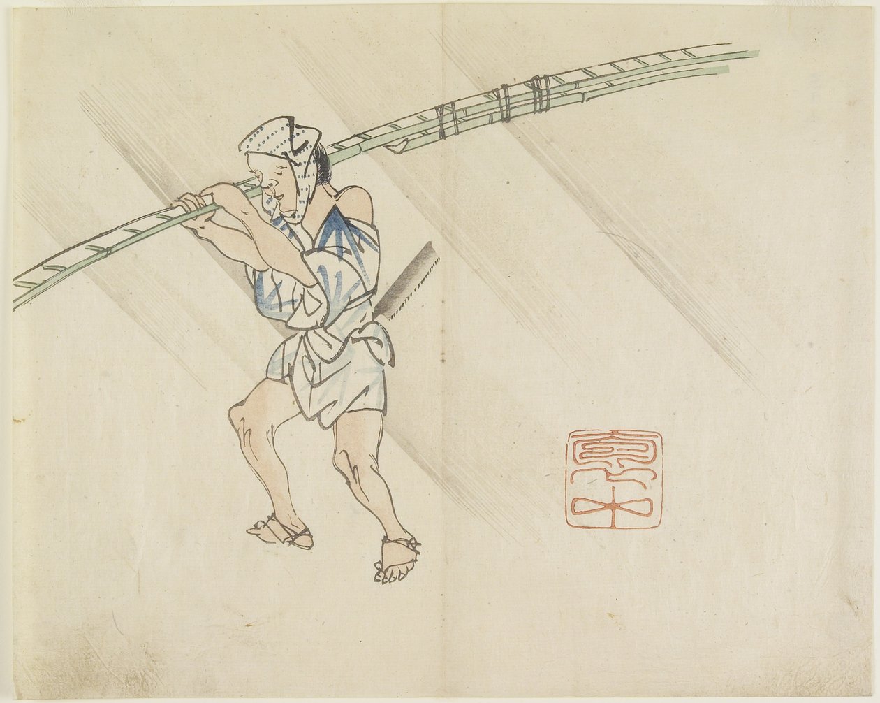 (selger av bambusstang), ca. 1830 av Hogyoku
