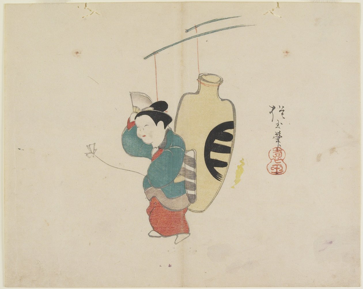 (Mobil of Woman Figure og Sake Bottle), ca. 1830 av Hogyoku