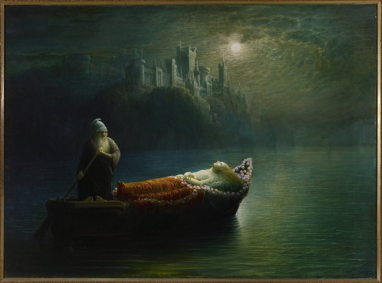 Elaines død, 1877 av Homer Watson