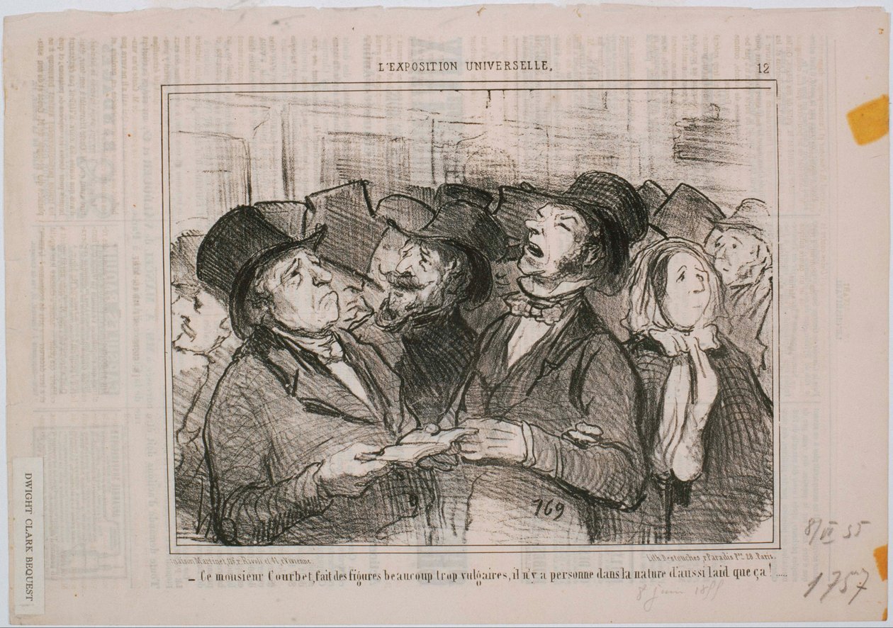 Universell utstilling - Denne Monsieur Courbet gjør figurer ... vulgære av Honoré Daumier