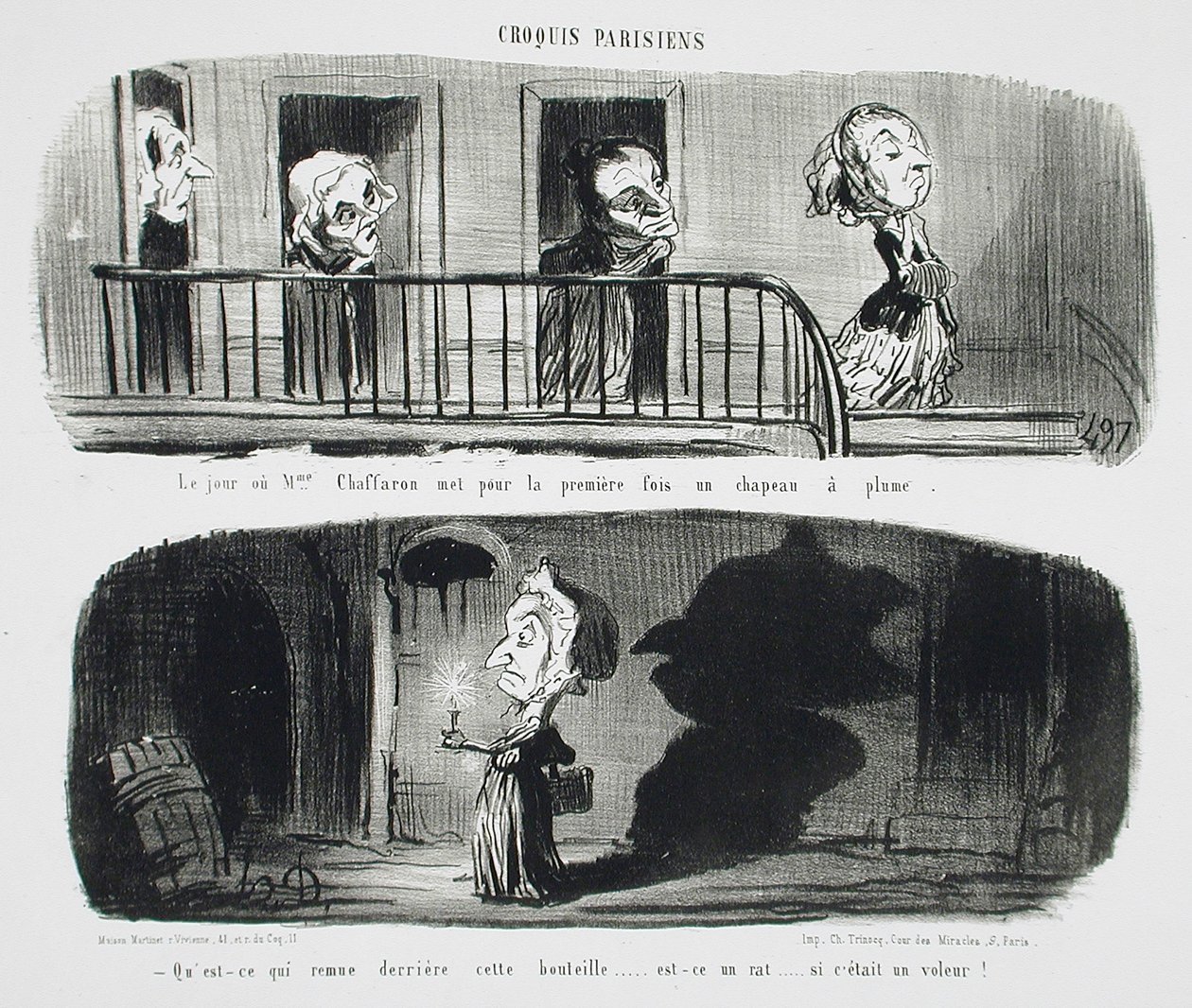 Dagen da fru Chaffaron setter ... av Honoré Daumier
