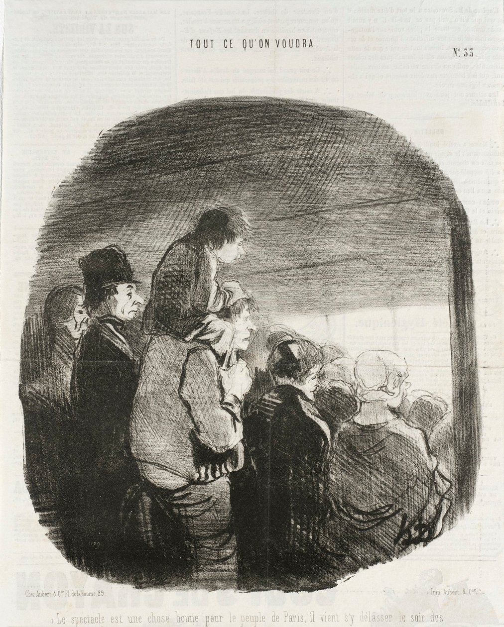 Skuespillet er en god ting for innbyggerne i Paris av Honoré Daumier