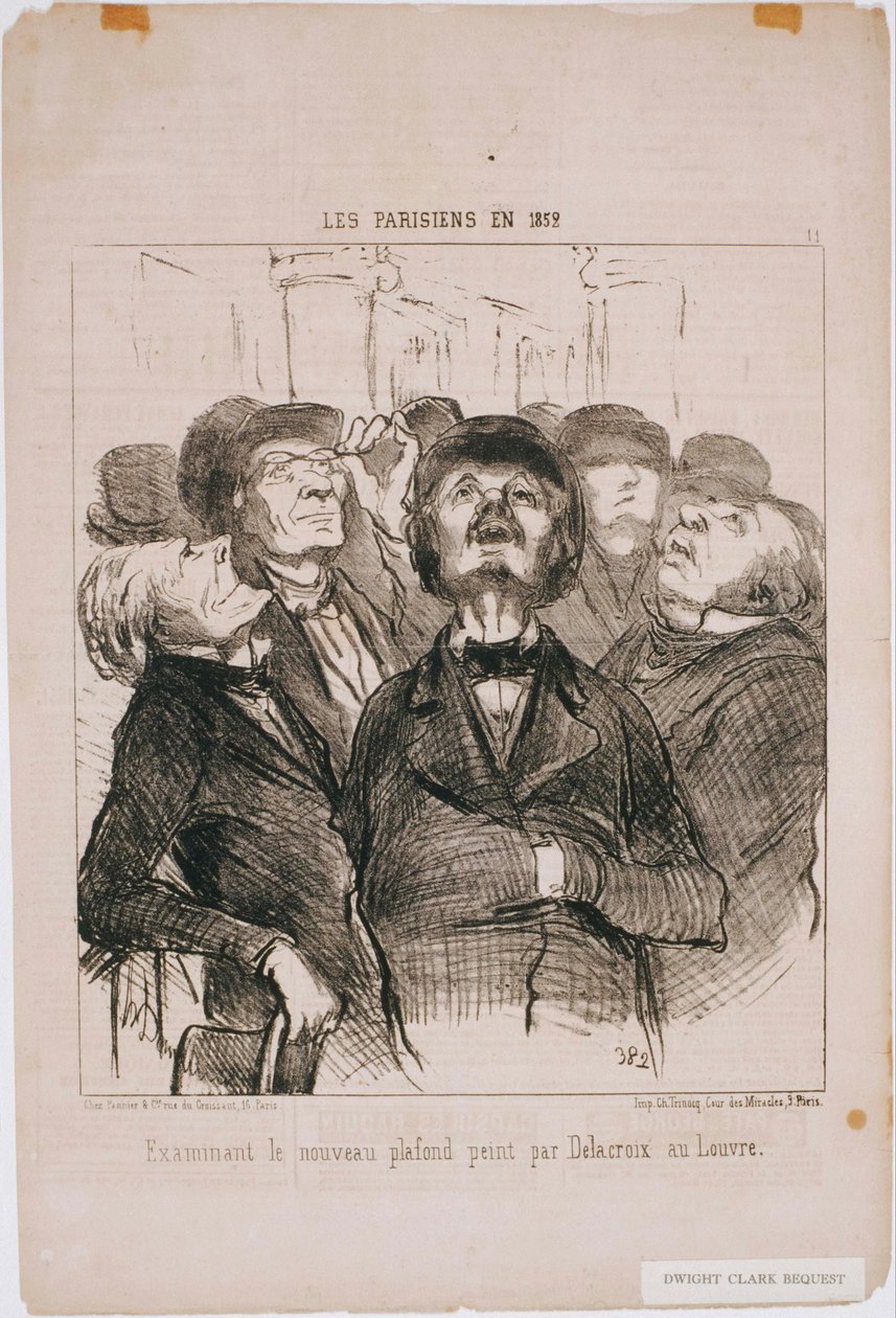 Pariserne i 1852- Undersøkelse av det nye taket ... Av Delacroix av Honoré Daumier