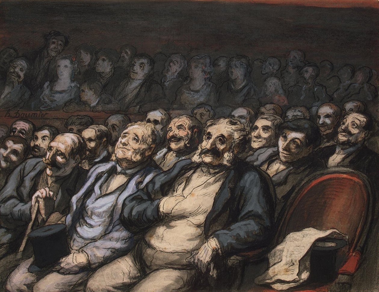 Orkestersete, ca. 1856 (penn og blekk med wc på papir) av Honoré Daumier