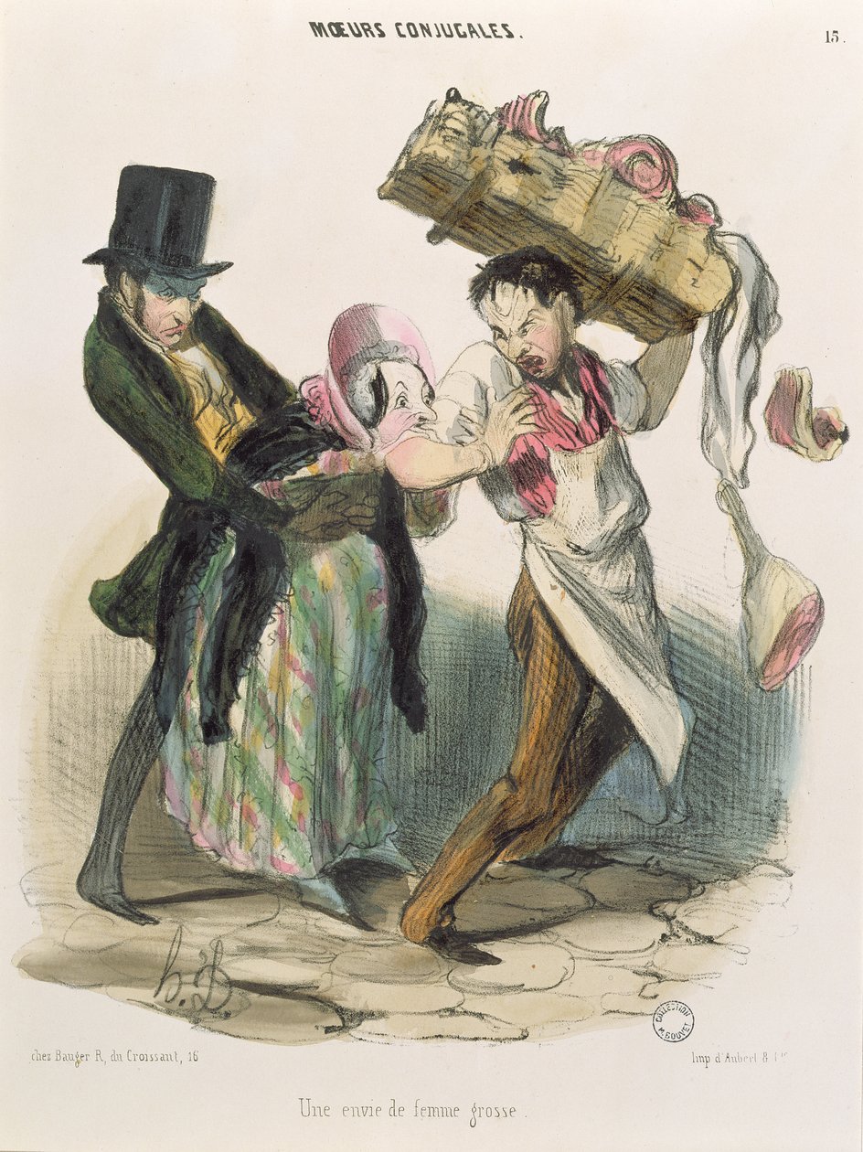Gravid kvinnes trang: slakteren, 1800-tallet av Honoré Daumier