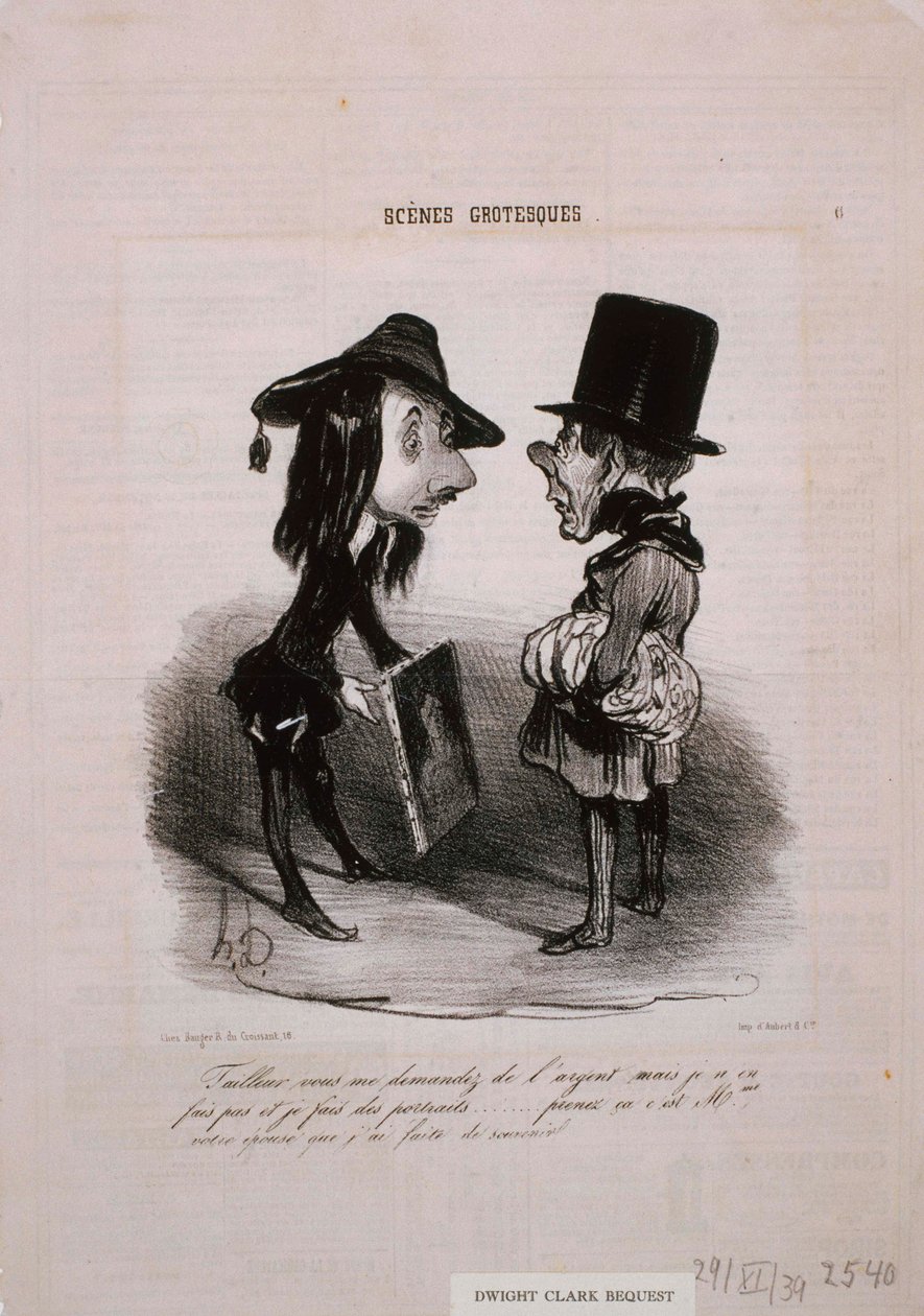 Groteske scener - skredder ... Ta det ... av Honoré Daumier