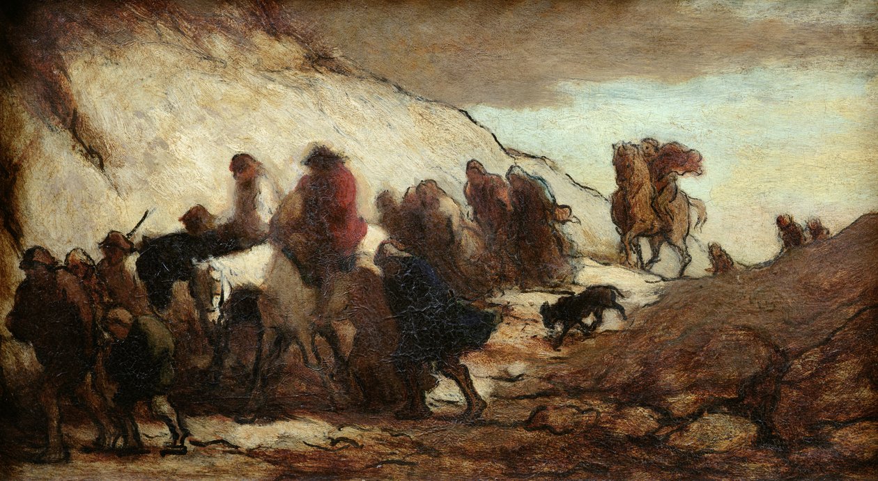 The Fugitives or The Emigrants, c.1849-50 av Honoré Daumier